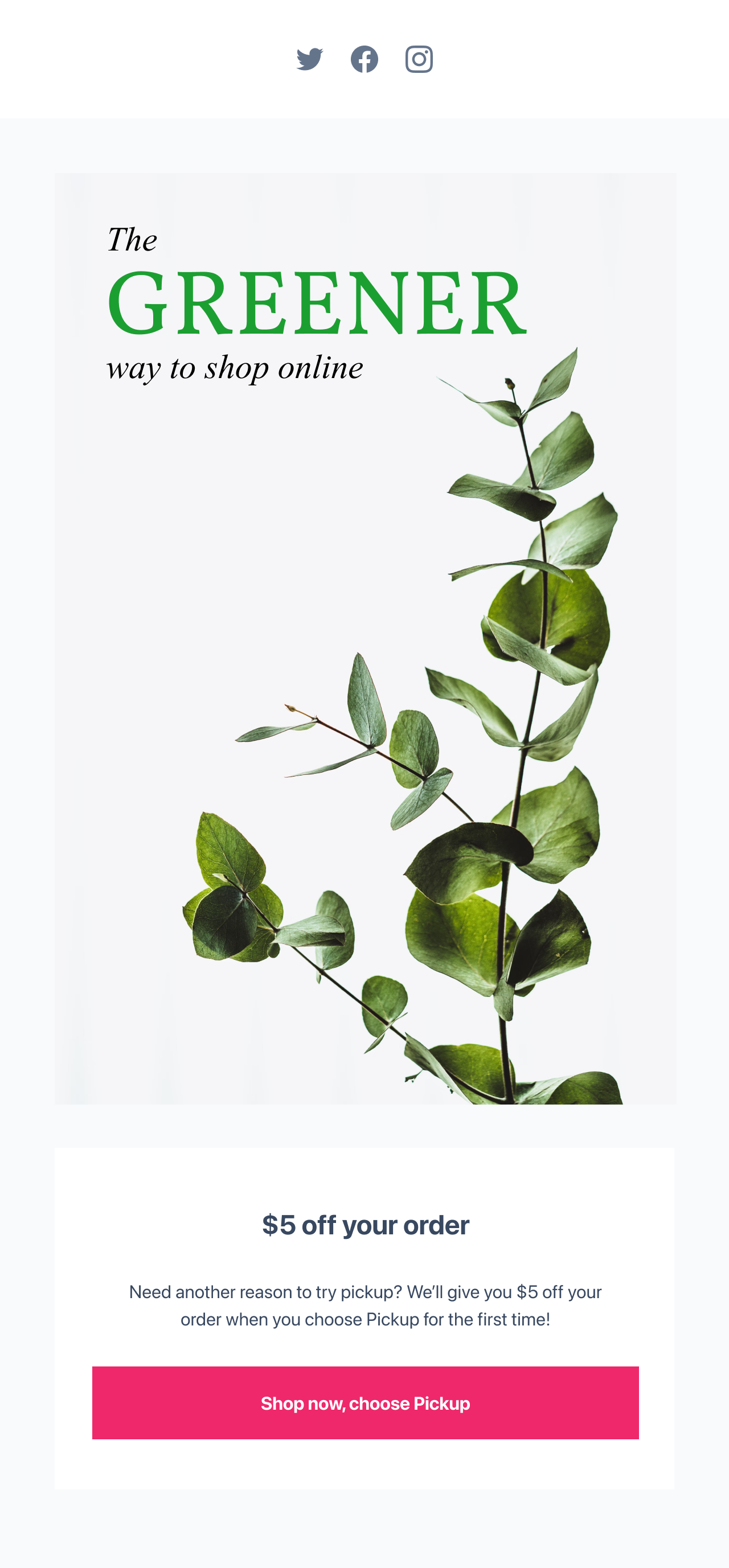 email sustainability example